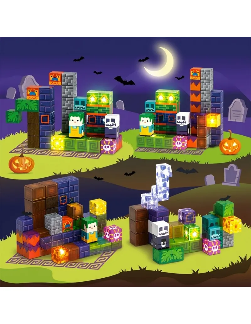 WOOPIE 58878 Klocki Magnetyczne Świecące Halloween 63