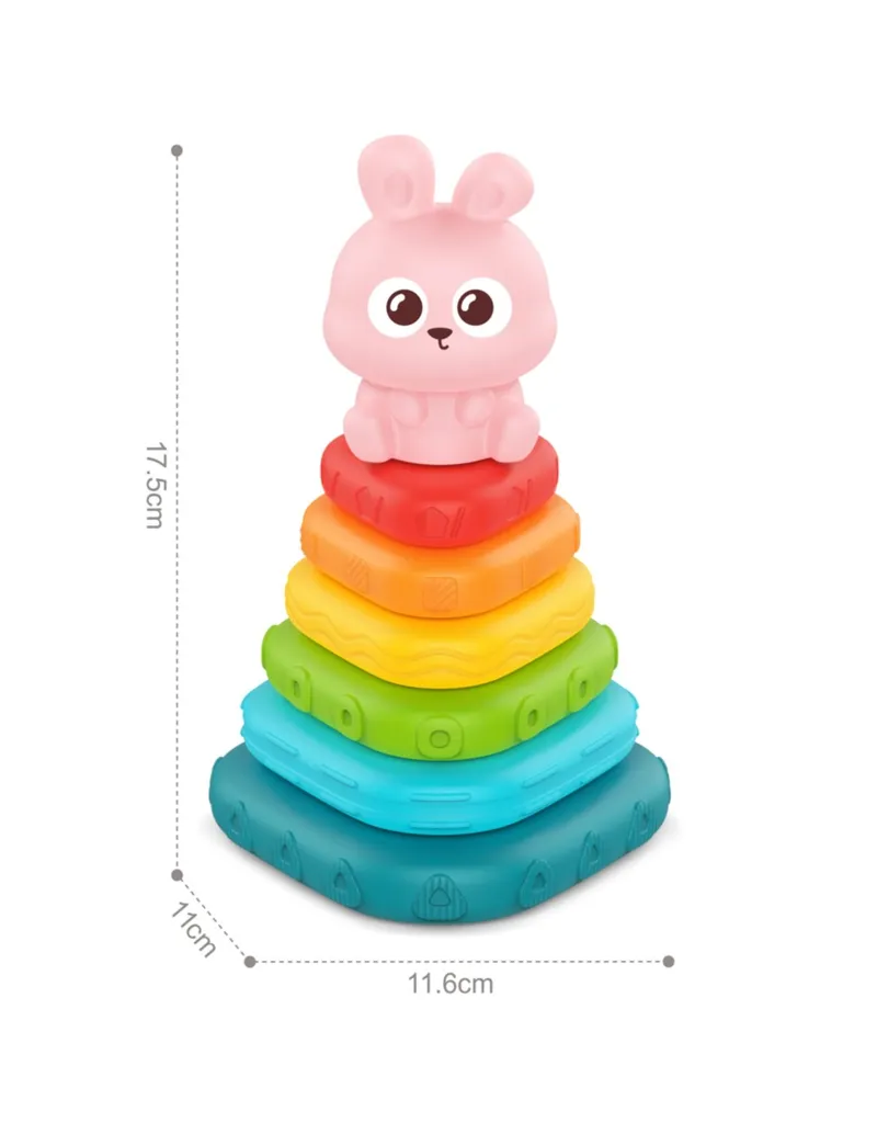 WOOPIE BABY 59332 Piramidka Sensoryczna Wieża Króliczek