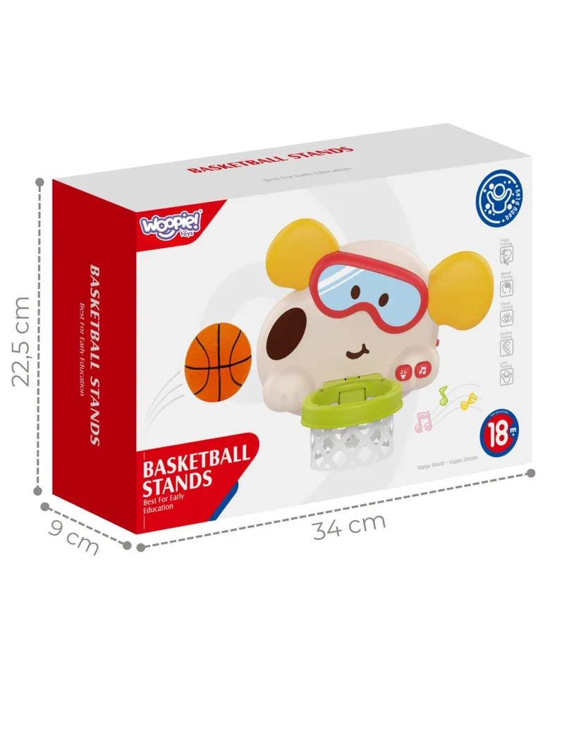 WOOPIE BABY 59219 Interaktywny Kosz Do Koszykówki Piesek