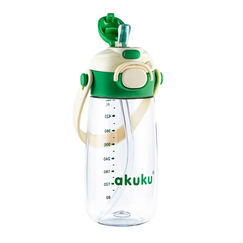 AKUKU A0724 Bidon Ze Słomką Szkolny 480ml - Zielony