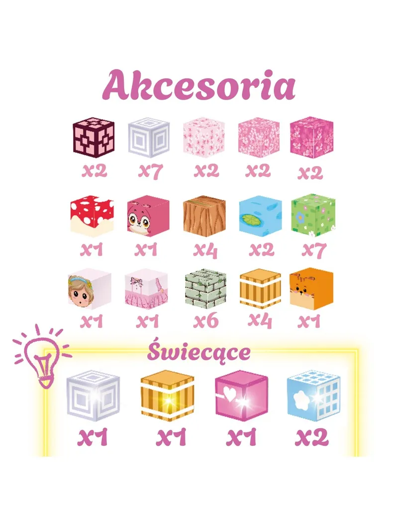 WOOPIE 58892 Kostki Magnetyczne Świecące Pixele