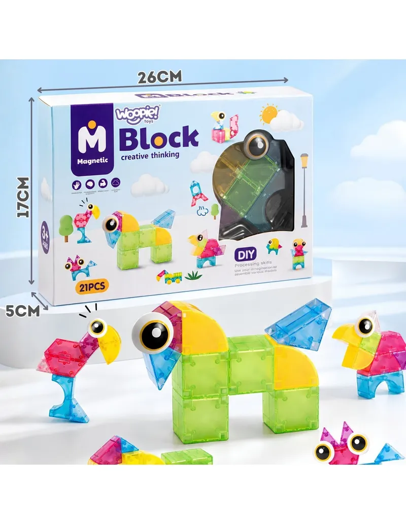 WOOPIE 58939 KlockiMagnetyczne 21 El.Block Kreatywne