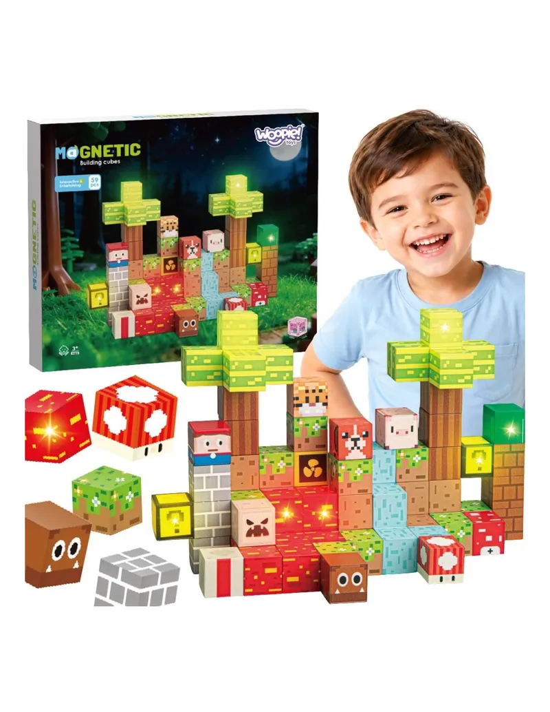 WOOPIE 58922 Magnetyczne Pixele Konstrukcyjne Las 75 el