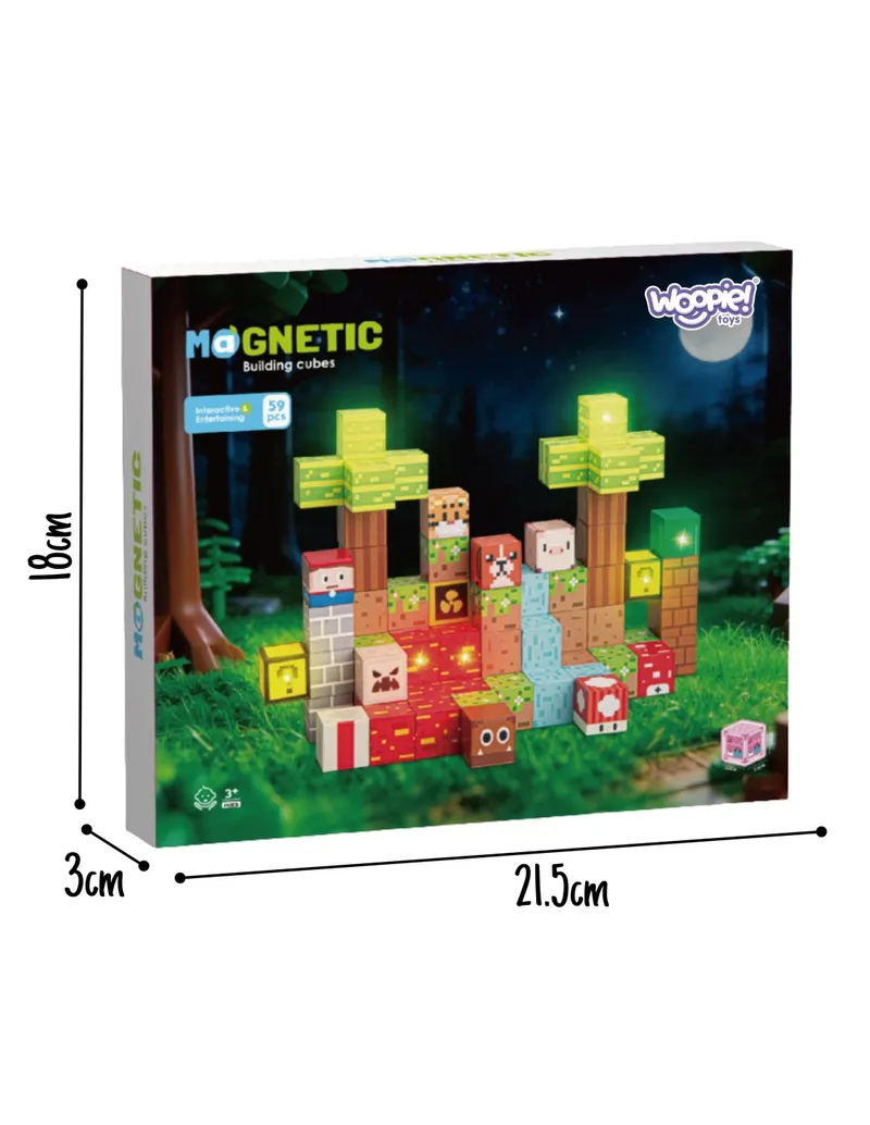 WOOPIE 58922 Magnetyczne Pixele Konstrukcyjne Las 75 el