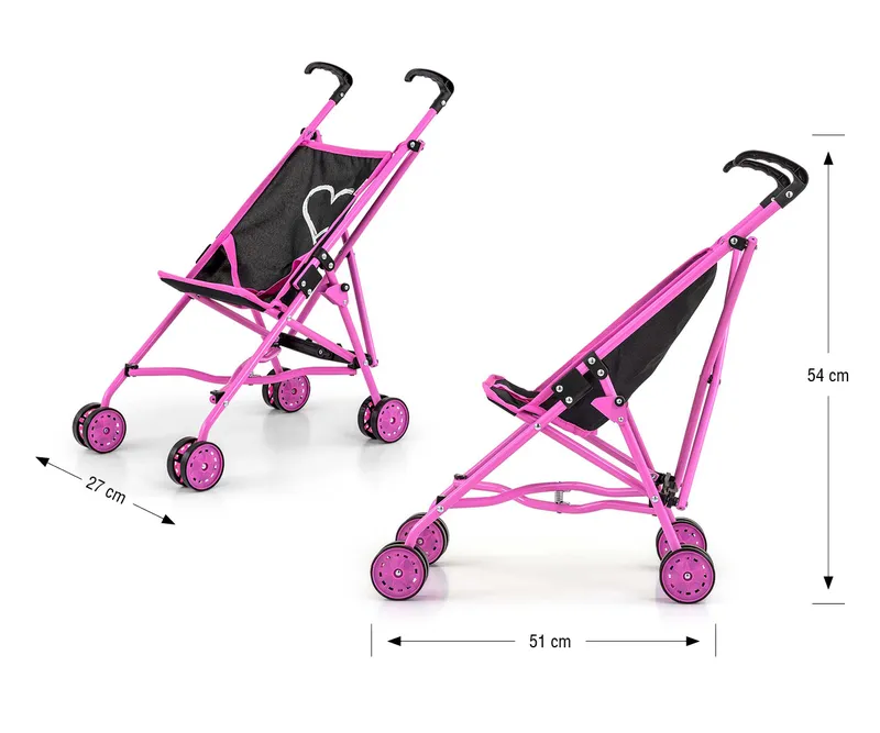 MILLY MALLY 5695 Wózek Dla Lalek Julia Prestige Black