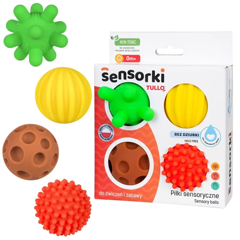 TULLO 804 Piłki Sensoryczne Sensorki 4 szt. Bez Dziurki