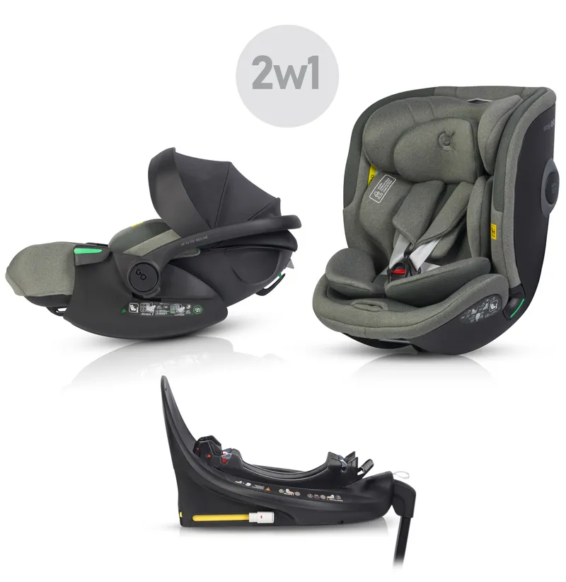 EASY GO Zestaw Fotelików Samochodowych 2w1 BUZ XTD PRO I BUZ PRO BODY GREENER