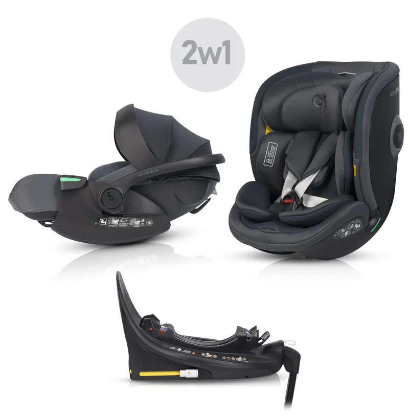 EASY GO Zestaw Fotelików Samochodowych 2w1 BUZ XTD PRO I BUZ PRO BODY GRANITO
