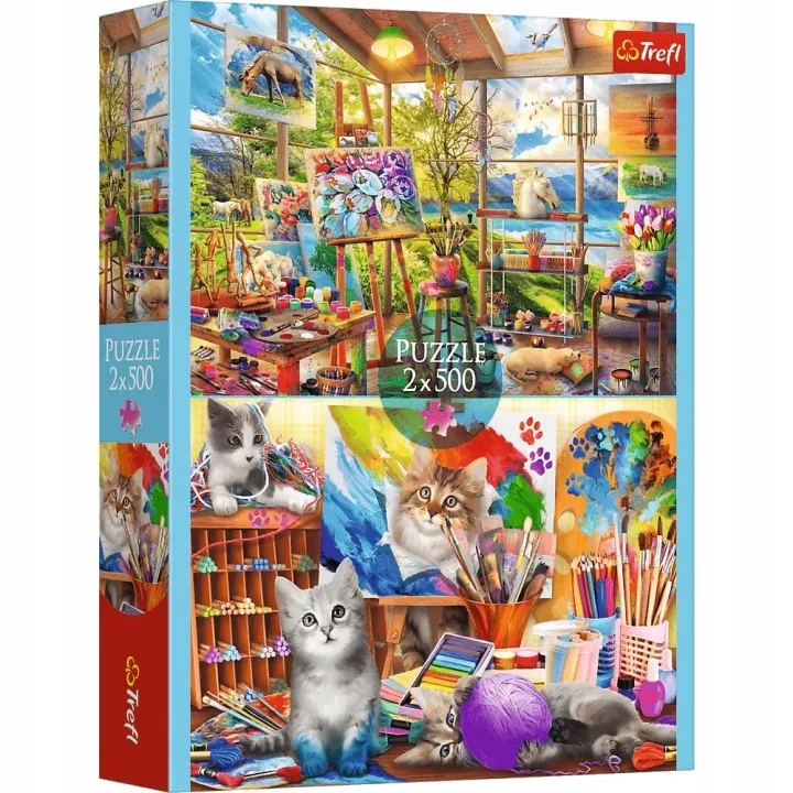 TREFL 37530 Puzzle 2x500 Sztuka Malowania