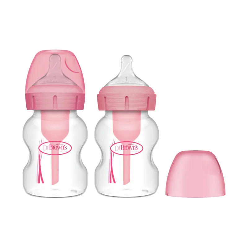 Dr.Browns WB52601 Butelka Szeroka Szyjka 150ml PP OPTIONS PLUS 2-PAK - Różowy
