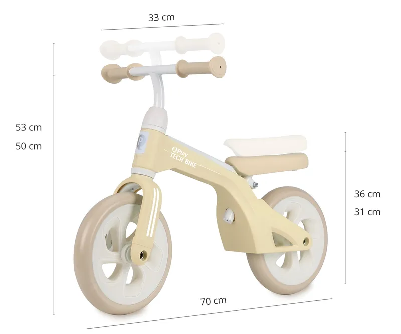 MILLY MALLY 6282 Qplay Rowerek Biegowy Tech Cream