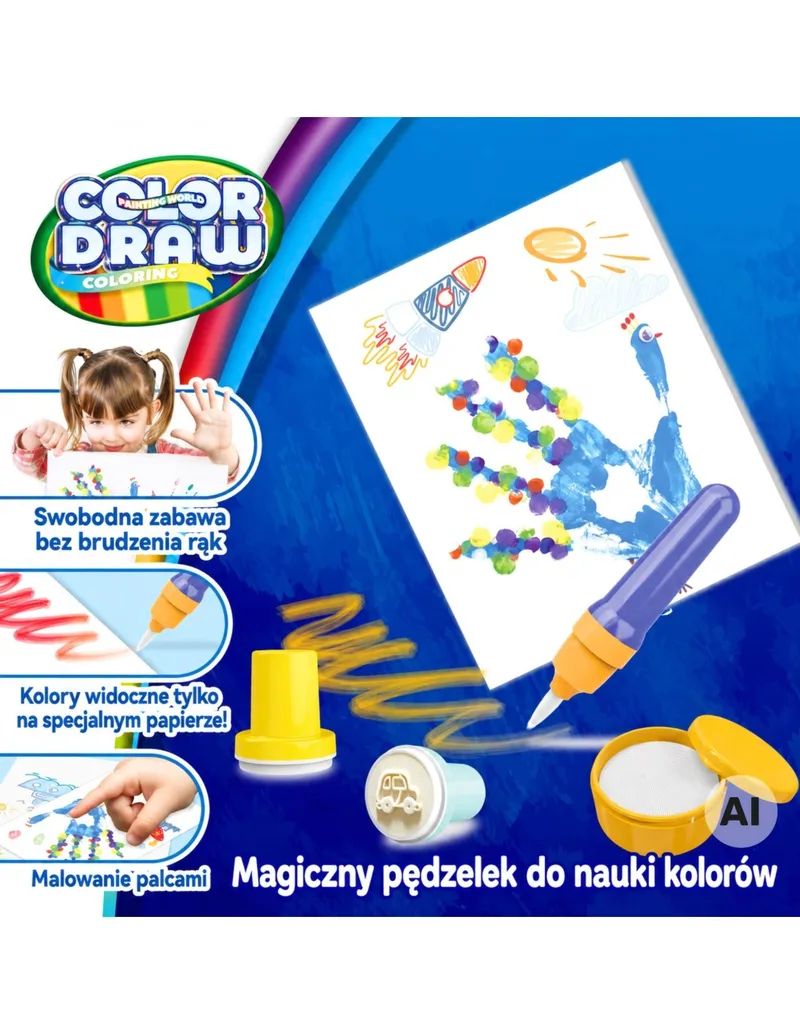 WOOPIE 59998 Magiczny Pędzel - Zestaw Kreatywny Pieczątki