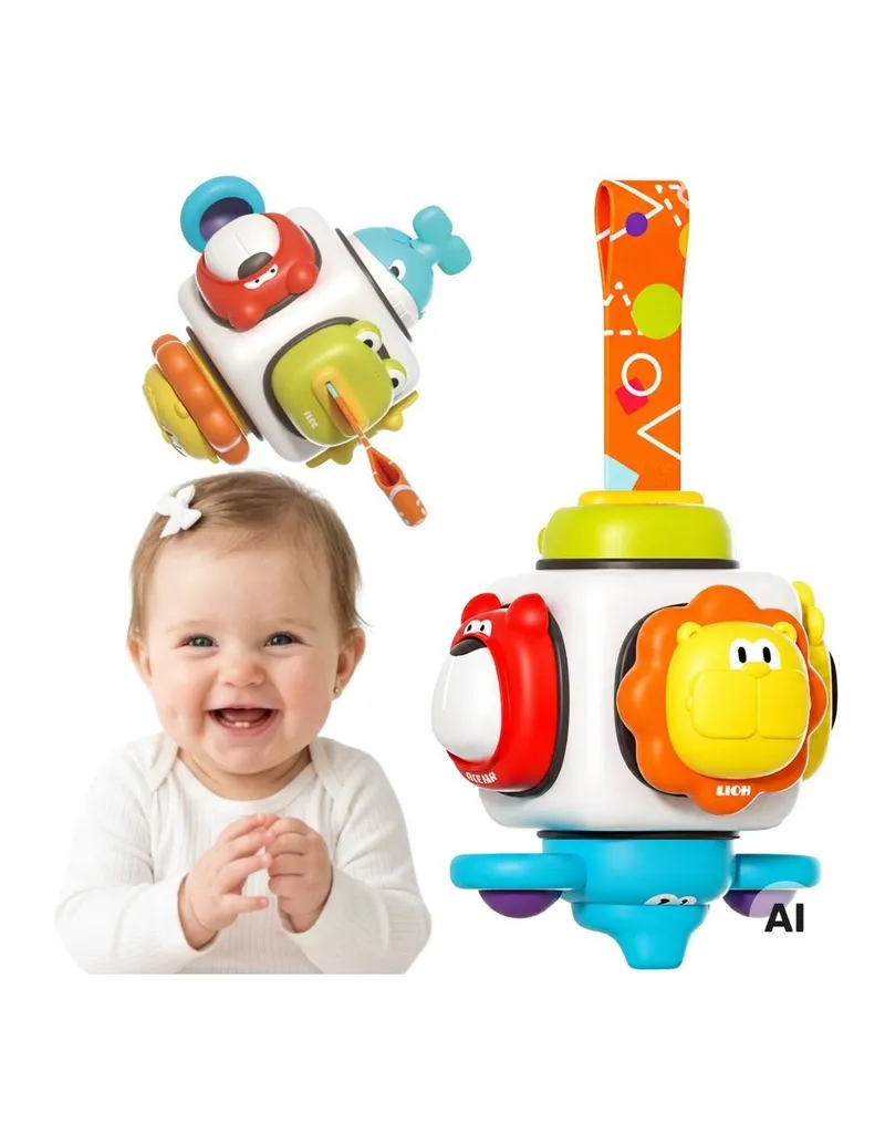 WOOPIE 100192 Kostka Sensoryczna 6w1 Zwierzątka