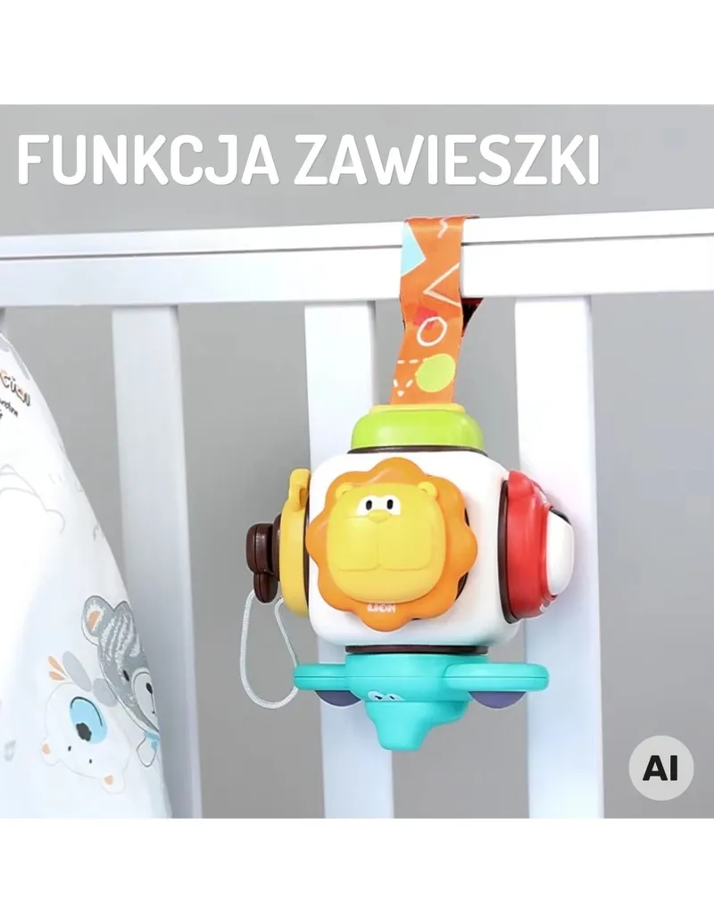 WOOPIE 100192 Kostka Sensoryczna 6w1 Zwierzątka