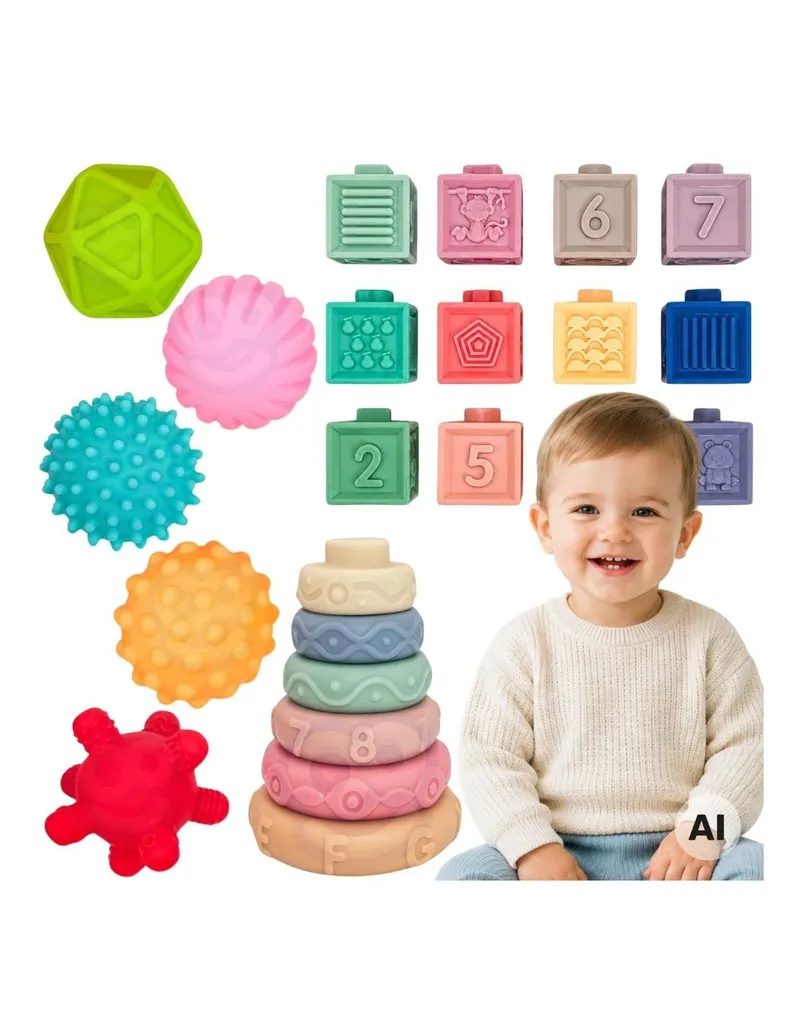 WOOPIE BABY 100222 Miękkie Klocki Sensoryczne Zestaw 23