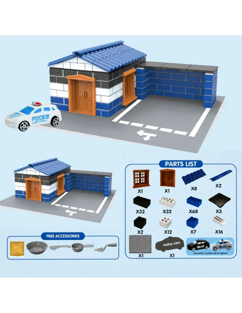 WOOPIE 100154 Zestaw Do Budowania Cegły Policja 186 el