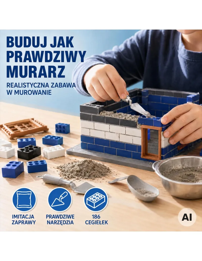 WOOPIE 100154 Zestaw Do Budowania Cegły Policja 186 el
