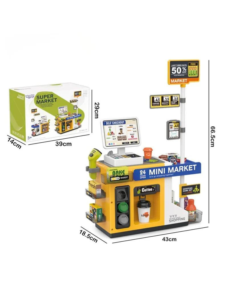 WOOPIE 100338 Mini Market Kasa Interaktywna