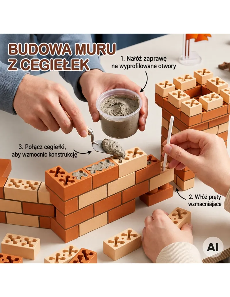 WOOPIE 100116 Zestaw Do Budowania Cegły Zamek 273 el