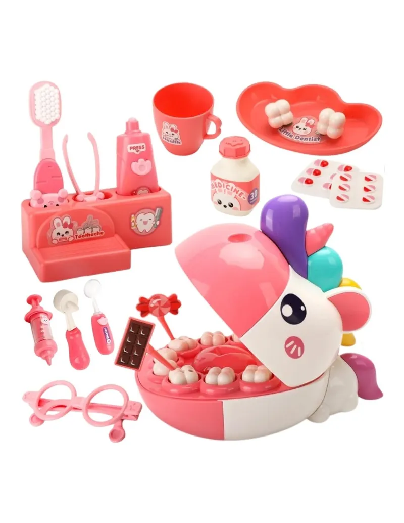 WOOPIE 54757 Zestaw Małego Dentysty Głowa Jednorożca