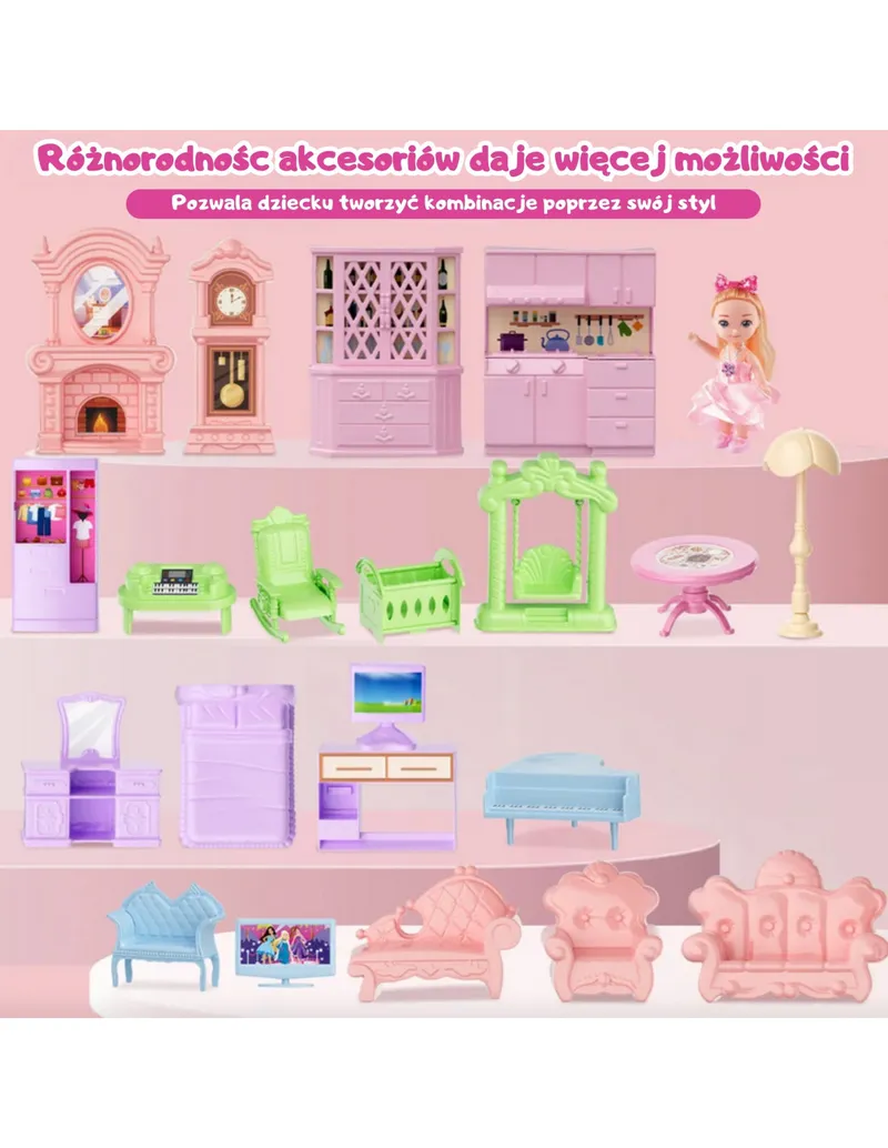 WOOPIE 57000 Domek Dla Lalek Princess Castle Villa