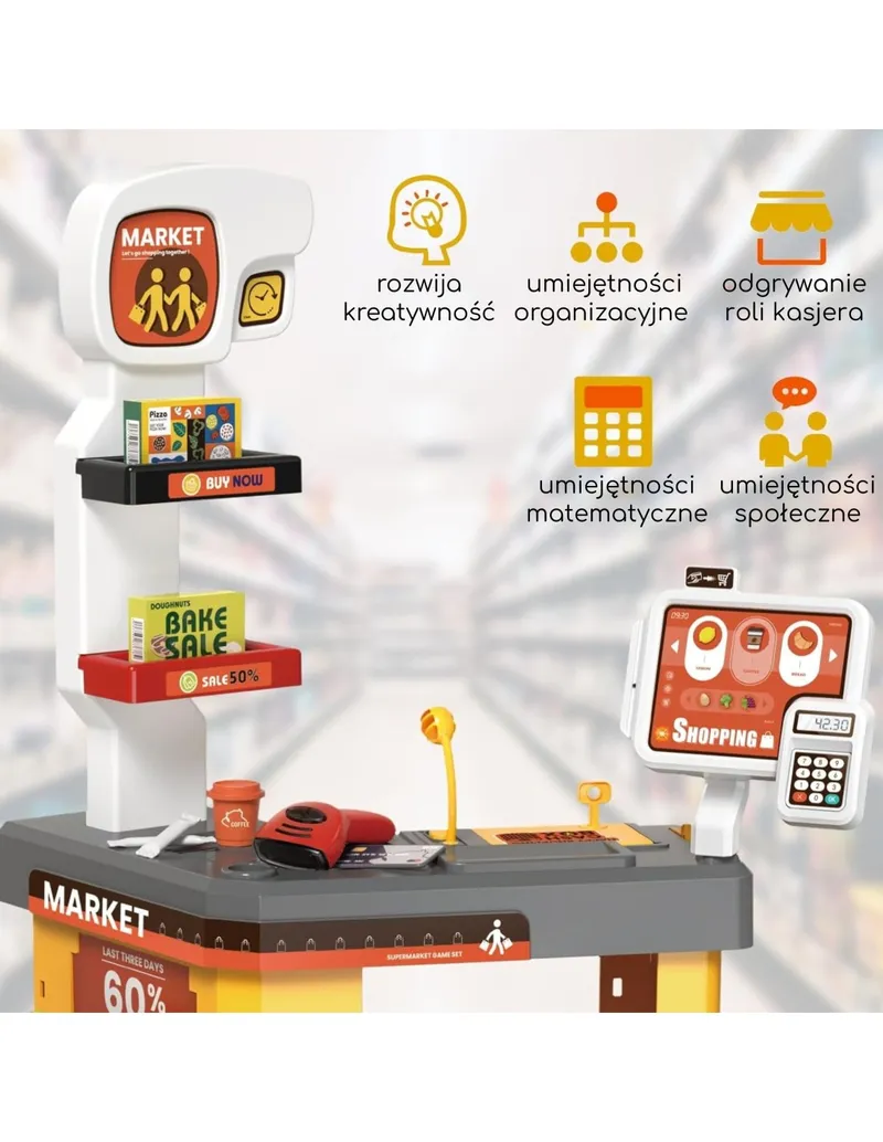 WOOPIE 50049 Interaktywny Supermarket Dla Dzieci