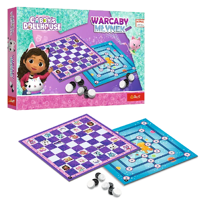 TREFL 02800 Gra Warcaby I Młynek Gabby's Dollhouse