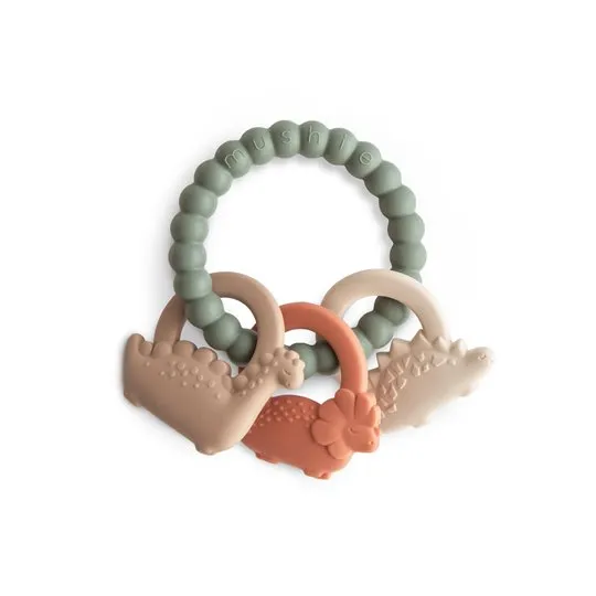 Mushie MU101322 Gryzak Silikonowy Bransoletka Z Zawieszkami Dino