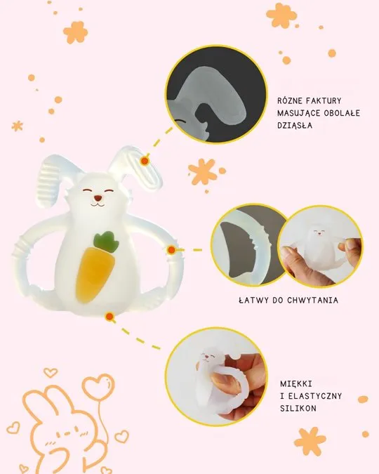 Smily Mia M12040-1 Magiczny Gryzak Dla Niemowlaka Sunny Bunny