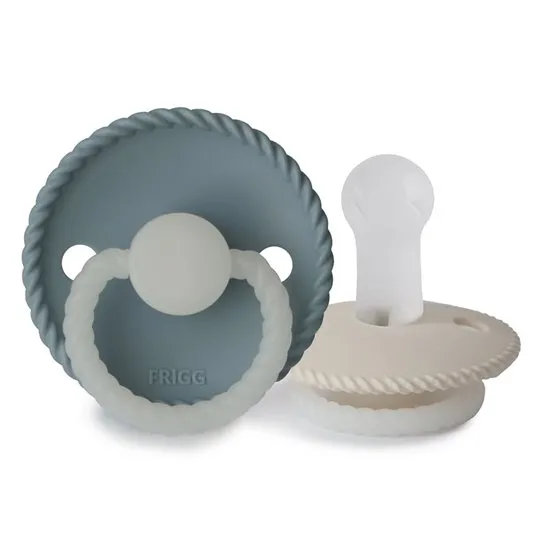 FRIGG F100196 Rope Smoczek Uspokajający Na Noc 2-PAK Silikon 6-18M Stone