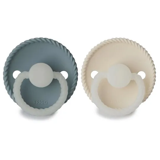 FRIGG F100196 Rope Smoczek Uspokajający Na Noc 2-PAK Silikon 6-18M Stone