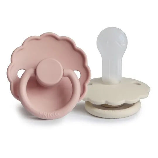 FRIGG F75222414 Daisy Smoczek Uspokajający 2-PAK Silikon 6-18M Blush / Cream