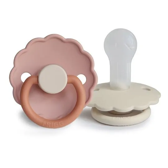 FRIGG F75222484 Daisy Smoczek Uspokajający 2-PAK Silikon 6-18M Biscuit / Cream