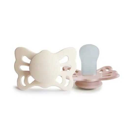 FRIGG F100479 Butterfly Smoczek Anatomiczny 2-PAK Silikon 0-6M Cream / Blush