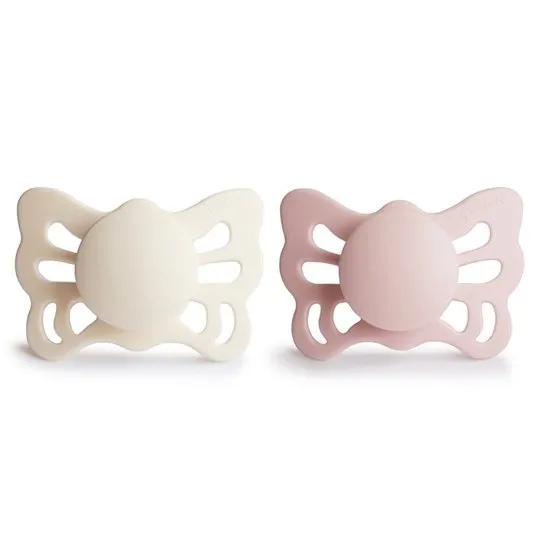 FRIGG F100479 Butterfly Smoczek Anatomiczny 2-PAK Silikon 0-6M Cream / Blush