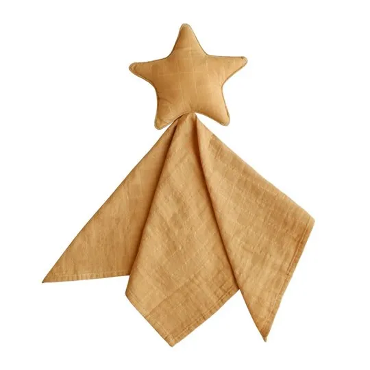 Mushie MU2190332 Kocyk Przytulanka Lovey Star Fall Yellow