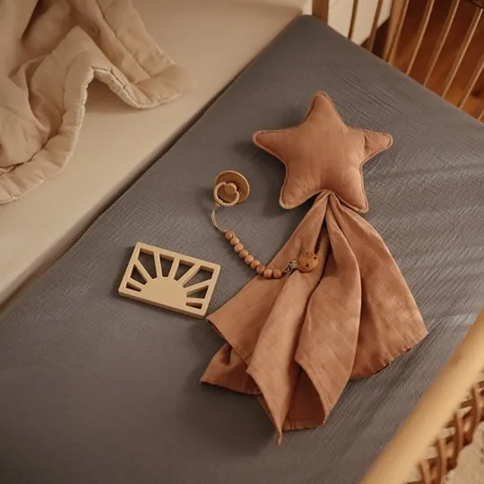 Mushie MU2190333 Kocyk Przytulanka Lovey Star Natural