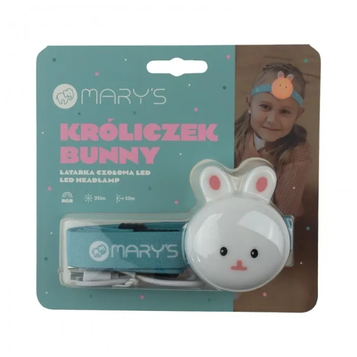 MARY'S MW61767 Latarka Czołowa Dziecięca Króliczek
