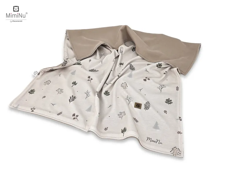 KIECZMERSKI Kocyk 75x100 cm MIMINU SOFT Interlock Bawełna 100% Listki