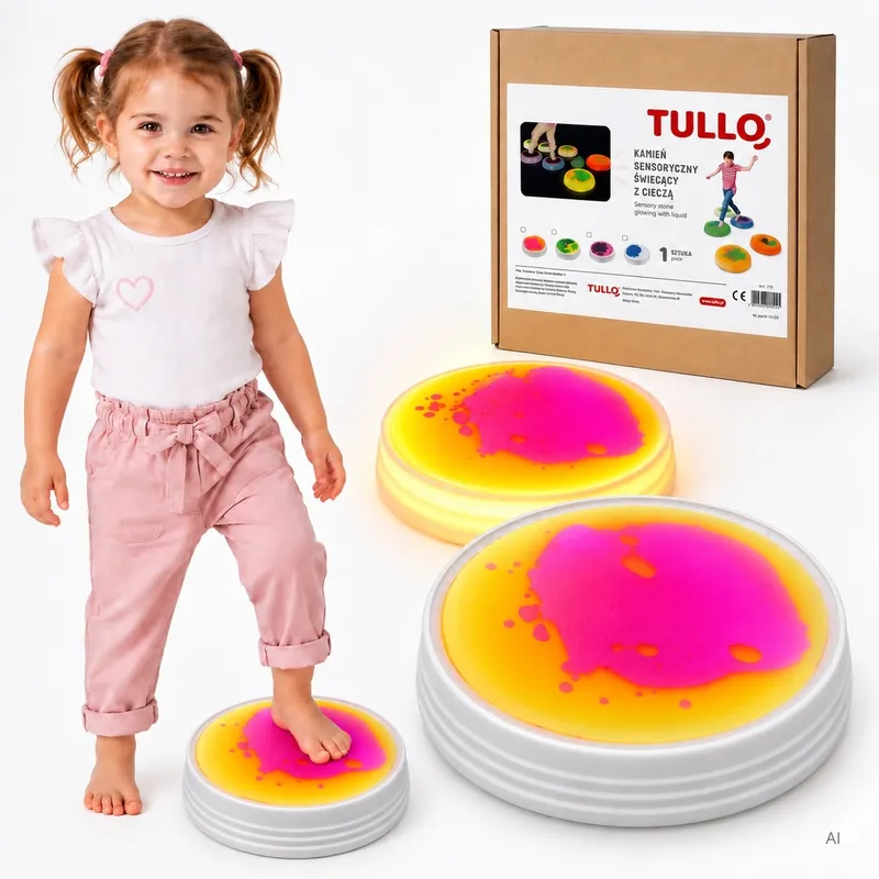 TULLO 719 Kamień Sensoryczny Świecący Z Cieczą Różowo/Żółty 1 szt