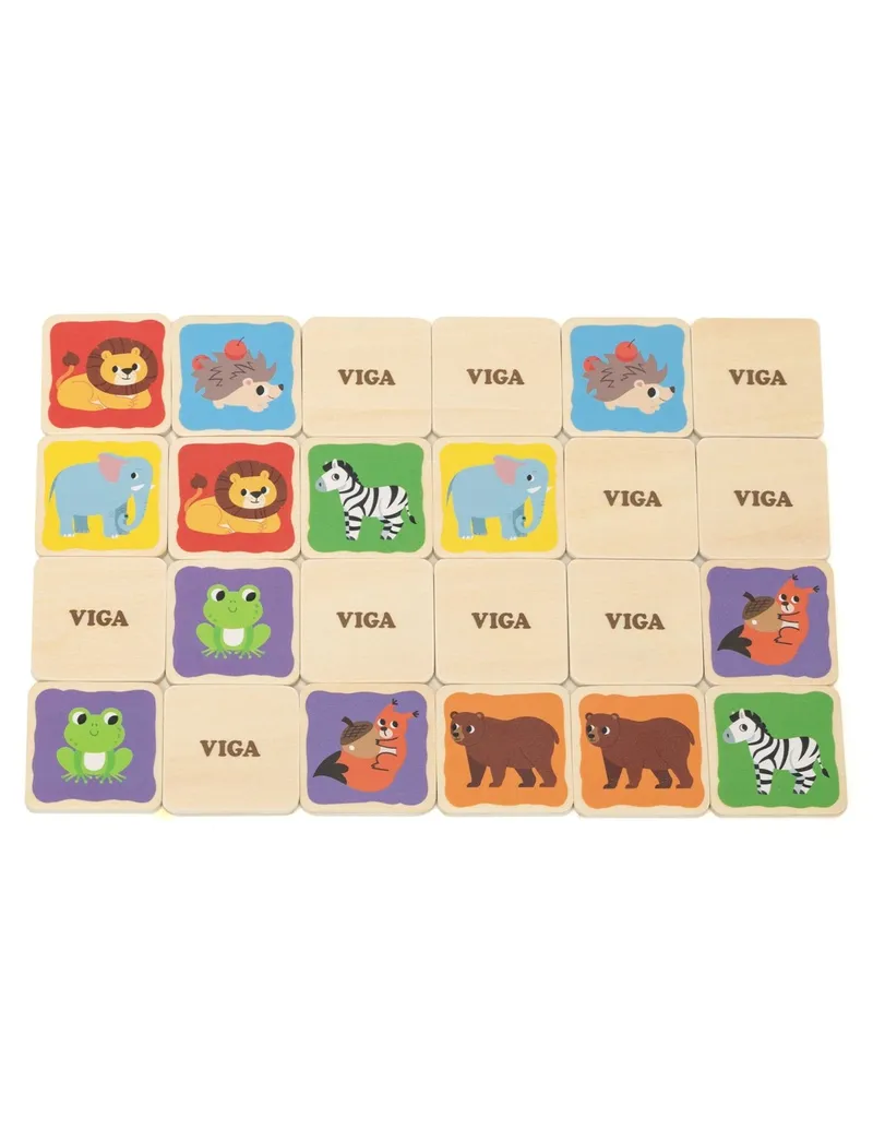 Viga 448550 Drewniana Gra Pamięciowa Memo Zwierzątka