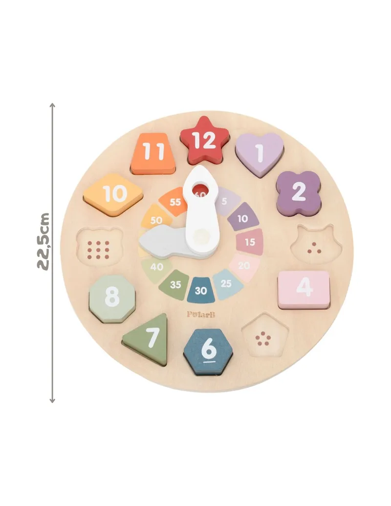 VIGA 44287 Drewniany Zegar Sorter Kształtów Edukacyjny