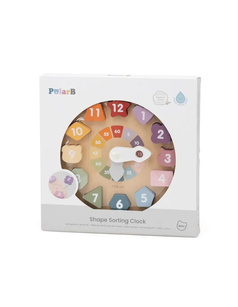 VIGA 44287 Drewniany Zegar Sorter Kształtów Edukacyjny