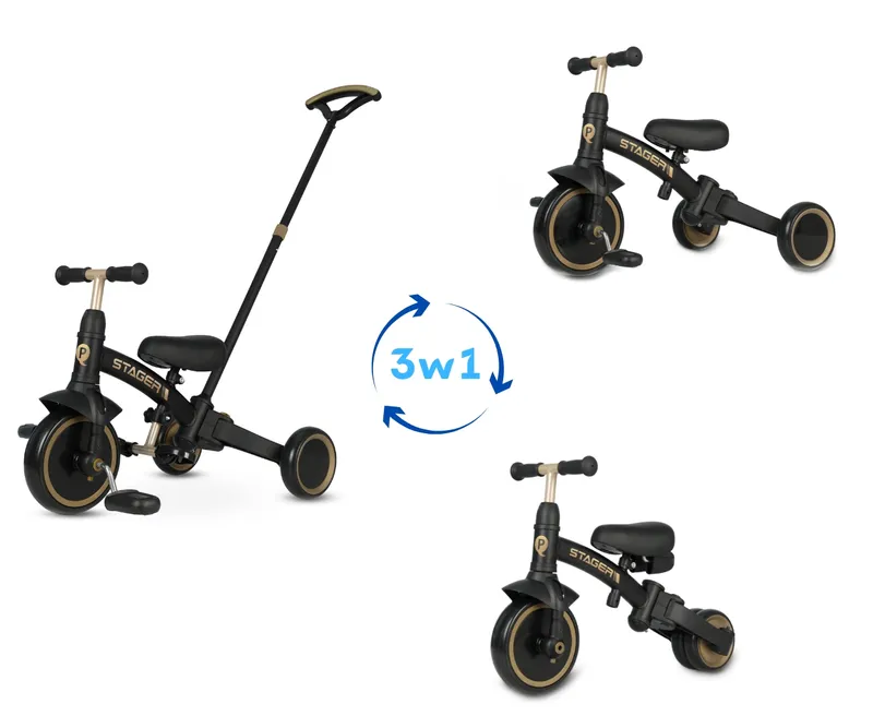 MILLY MALLY 6276 Rowerek Trójkołowy Stager 3w1 Platinum