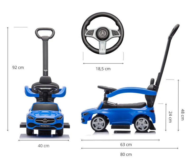 MILLY MALLY 6106 Pojazd Z Rączką MERCEDES C-Class Blue