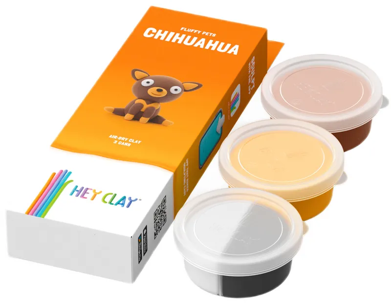 HEY CLAY HCL30111CEE Figurka Puchate Zwierzaki Chihuahua 3 Pak