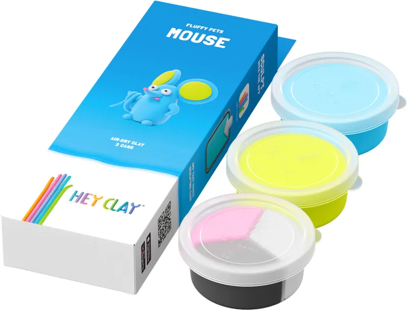 HEY CLAY HCL30116CEE Figurka Puchate Zwierzaki Mysz 3 Pak