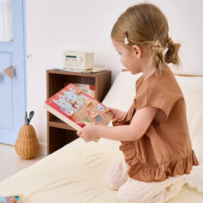 VIGA 44760 Drewniane Puzzle Dźwiękowe Zespół Zwierzątek