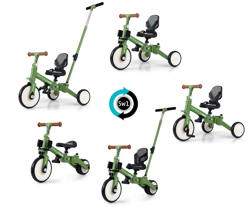 MILLY MALLY 6342 Rowerek 5w1 OPTIMUS MAX Green