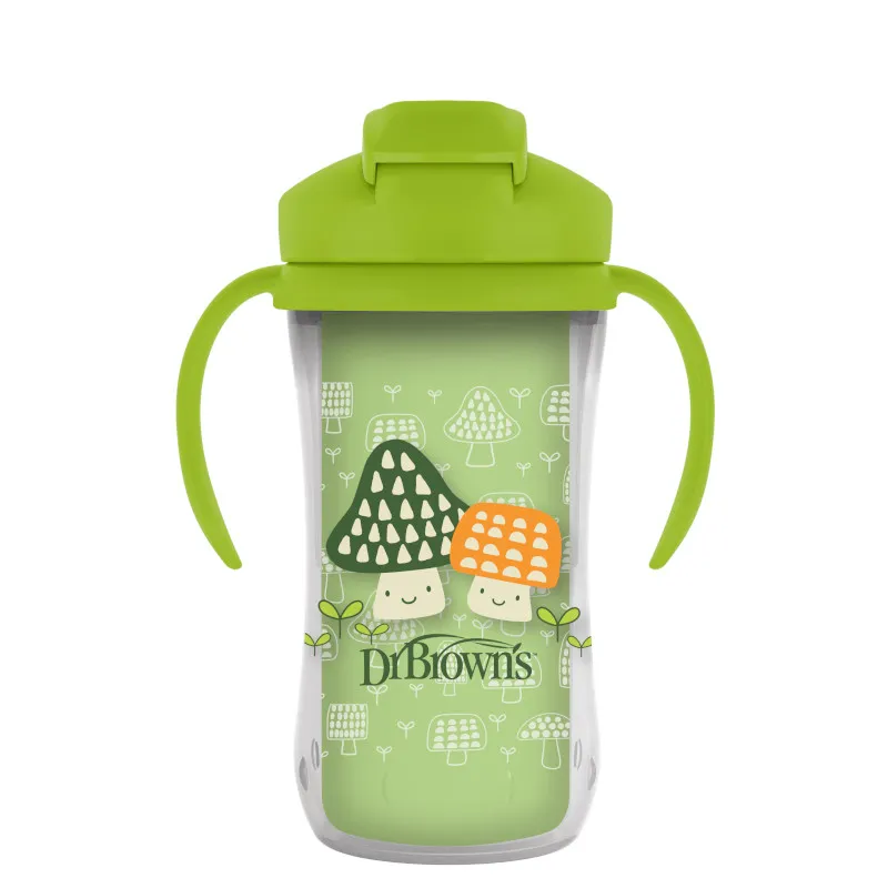 Dr.Browns TC01203 Kubek Termiczny Ze Słomką 300ml + 12m - Zielony